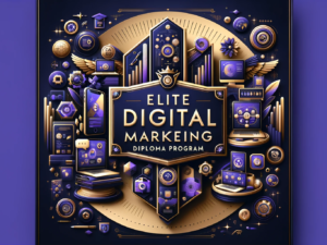 DALL·E 2024-03-31 19.11.17 - Craft an elegant and compelling thumbnail for a website's course page on an Elite Digital Marketing Diploma Program, tailored for wide rectangular for